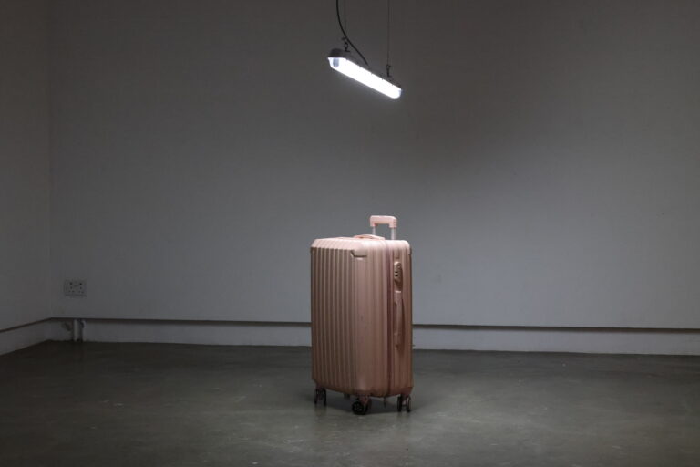 Tung Winghong_A Way (Away)_2023_Luggage, Kinetic Device_75 x 44 cm_Courtesy of the Artist and THE SHOPHOUSE