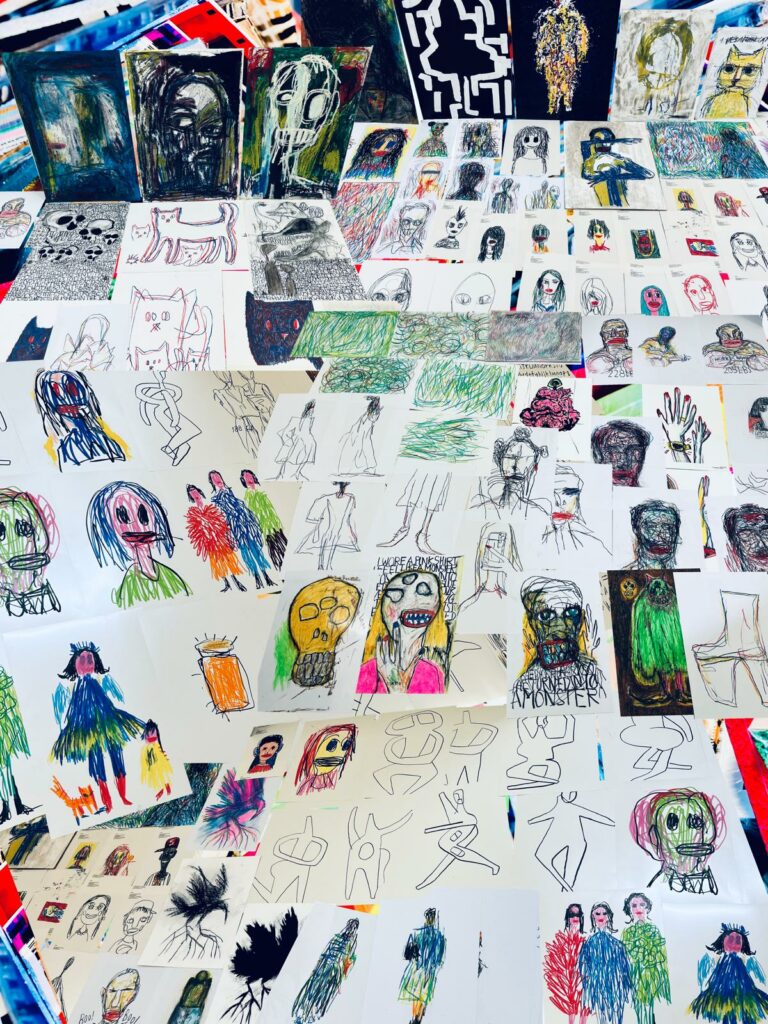 Theseus_Chan_Drawing_2022-2025_Mixed_medium_drawing_on_paper_collages_installation_01_THE_SHOPHOUSE